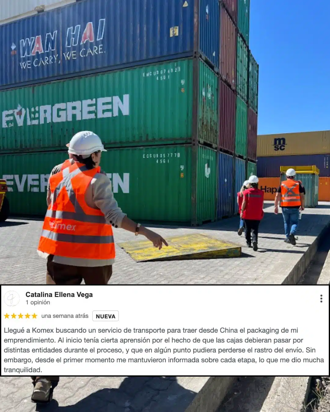Reseña de cliente de Komex Chile