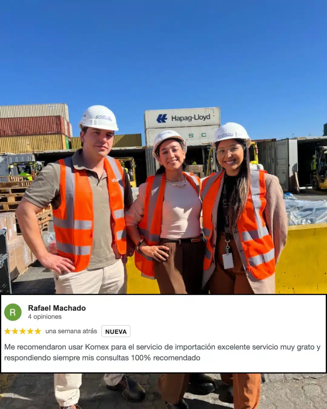 Reseña de cliente de Komex Chile