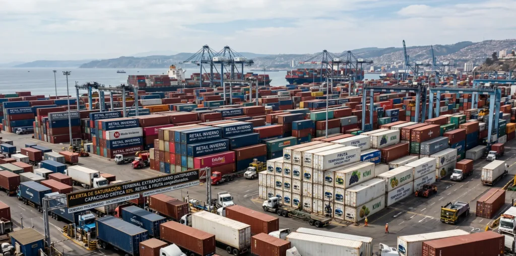 Alerta de Saturación: El Retail y la Fruta "empatan" en los Antepuertos