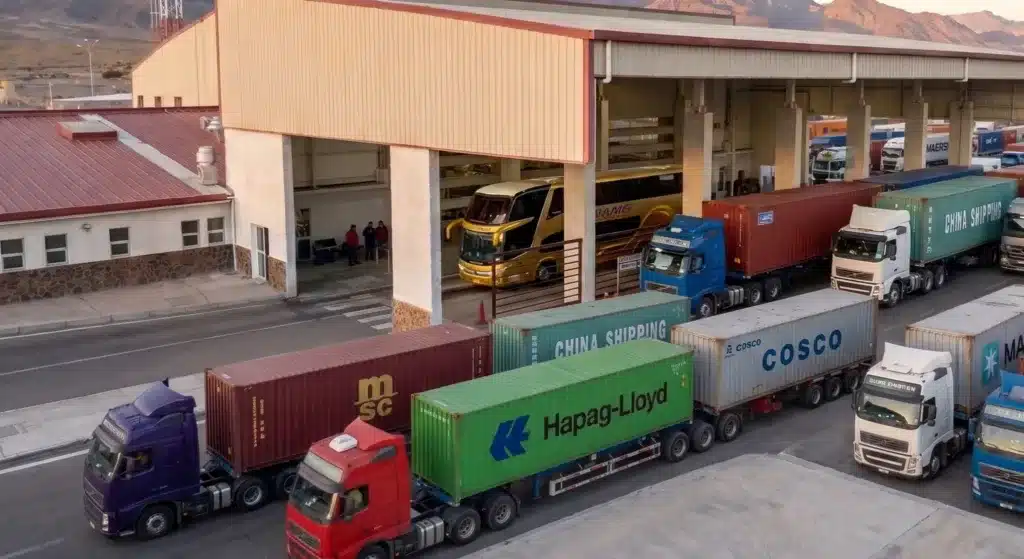Camioneros bolivianos se plantan en Colchane