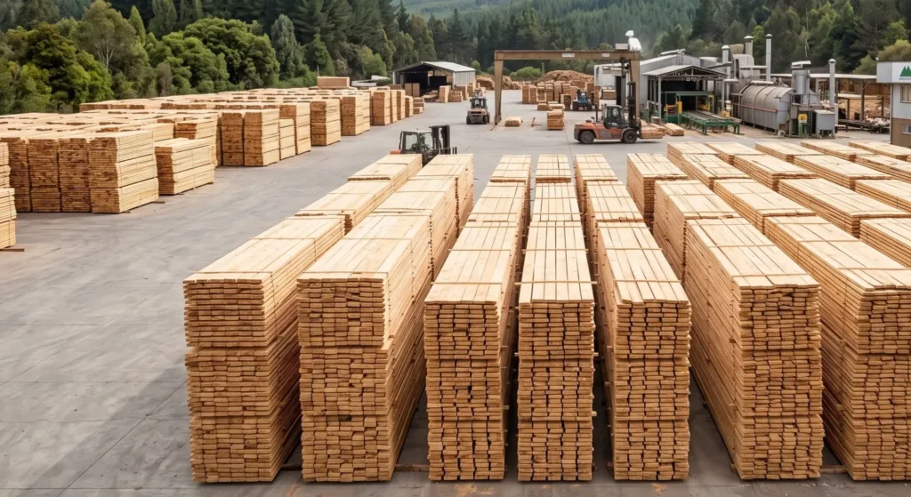 La madera aserrada del Biobío se desploma